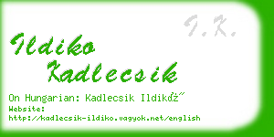 ildiko kadlecsik business card